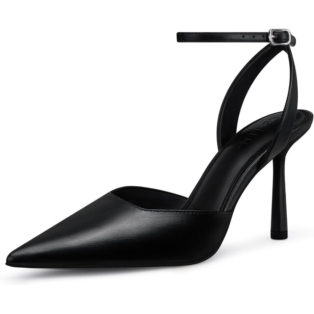 🆕 Women's Black Pu Stiletto Heel Pumps: 3.75 Inch Pointed Toe High Heels